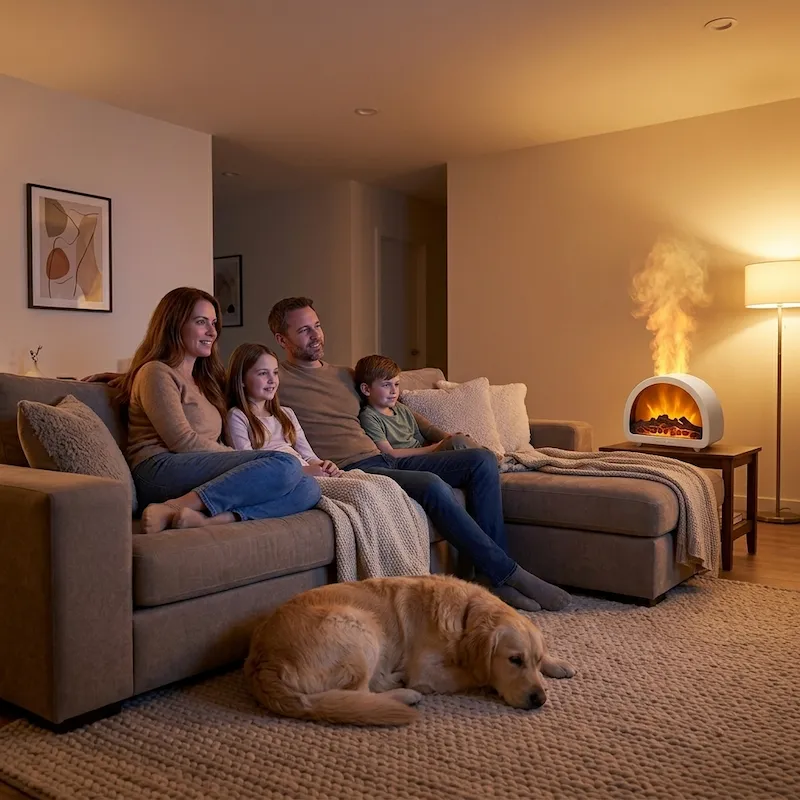 3D Flame Fireplace Aroma Diffuser - Realistic Warmth & Mist - Image 5