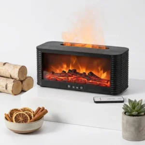 Fireplace Aroma Diffuser · Realistic Flame · No Fire, No Risk