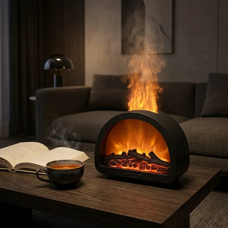 3D Flame Fireplace Aroma Diffuser - Realistic Warmth & Mist - Image 4