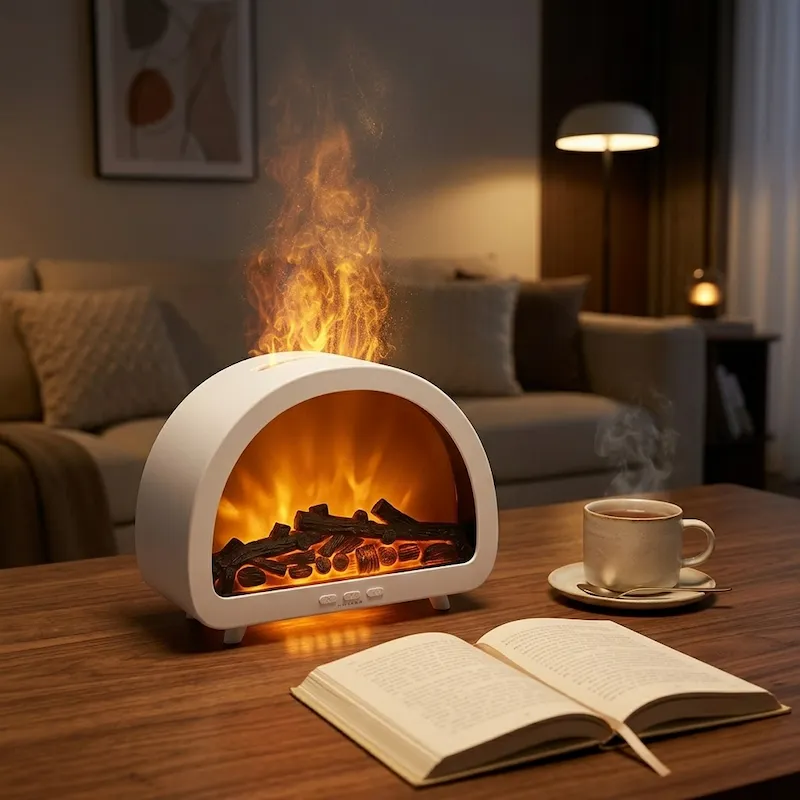 3D Flame Fireplace Aroma Diffuser - Realistic Warmth & Mist - Image 3