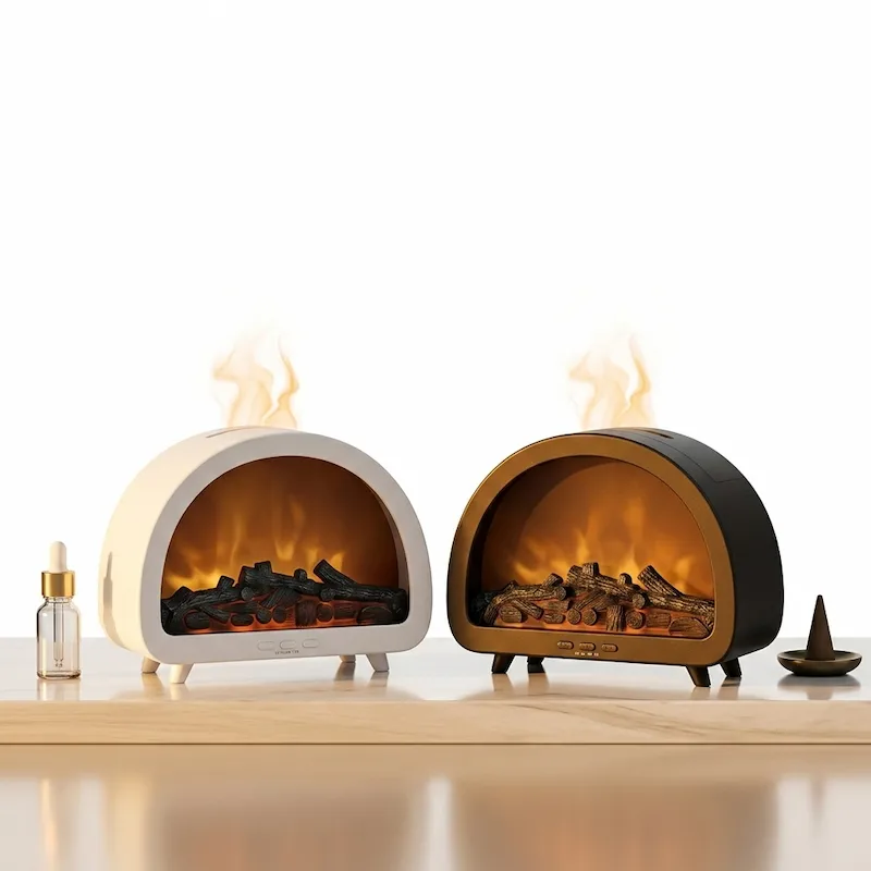 3D Flame Fireplace Aroma Diffuser - Realistic Warmth & Mist - Image 2