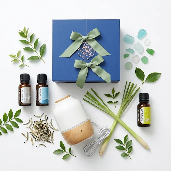 Wood & Ceramic Diffuser + Fresh Air Collection Gift Set - Image 3